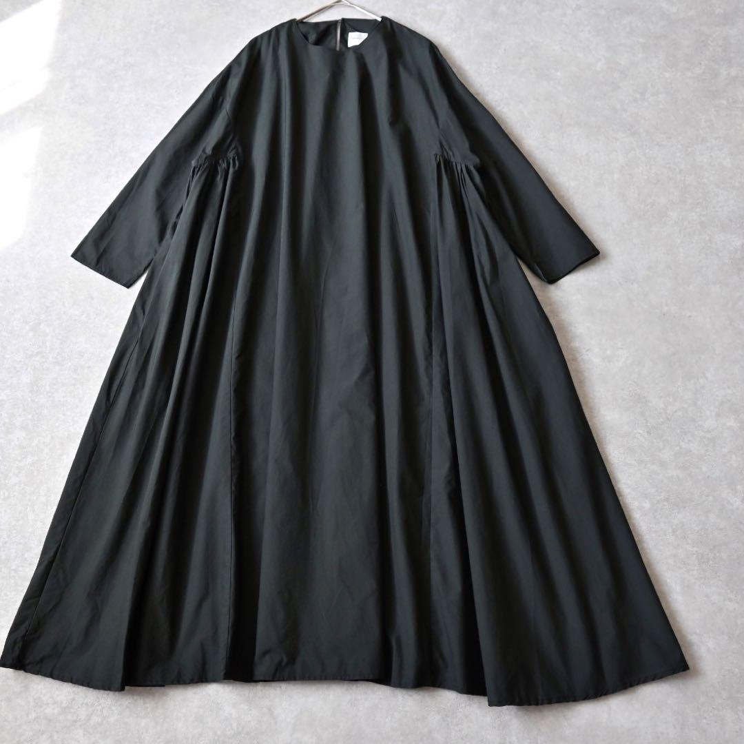 Gauze# ガーゼ コットンサイドギャザー テントライン ワンピース