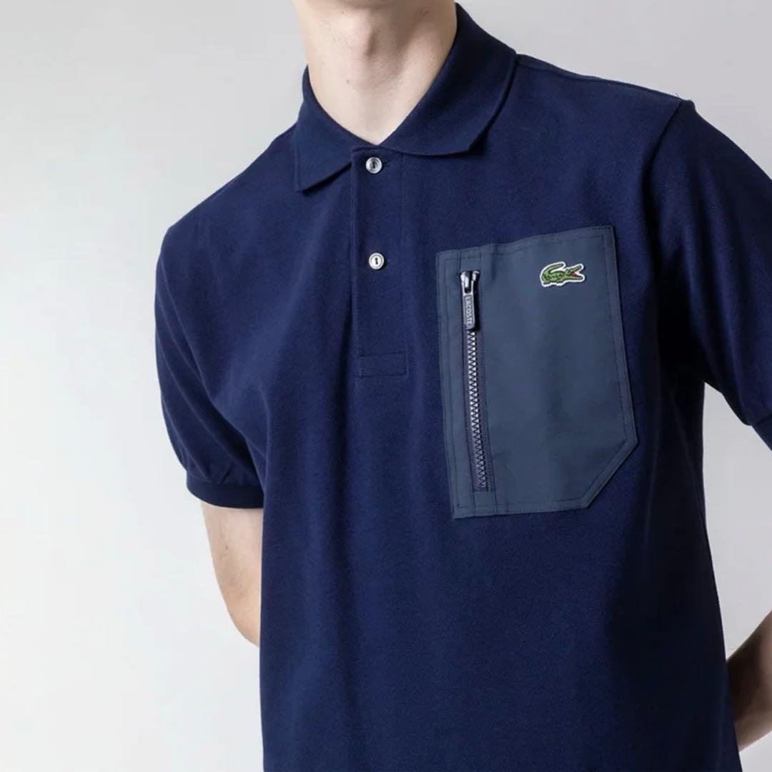 【超美品】ラコステ アウトドアジップポケット半袖ポロシャツ XL