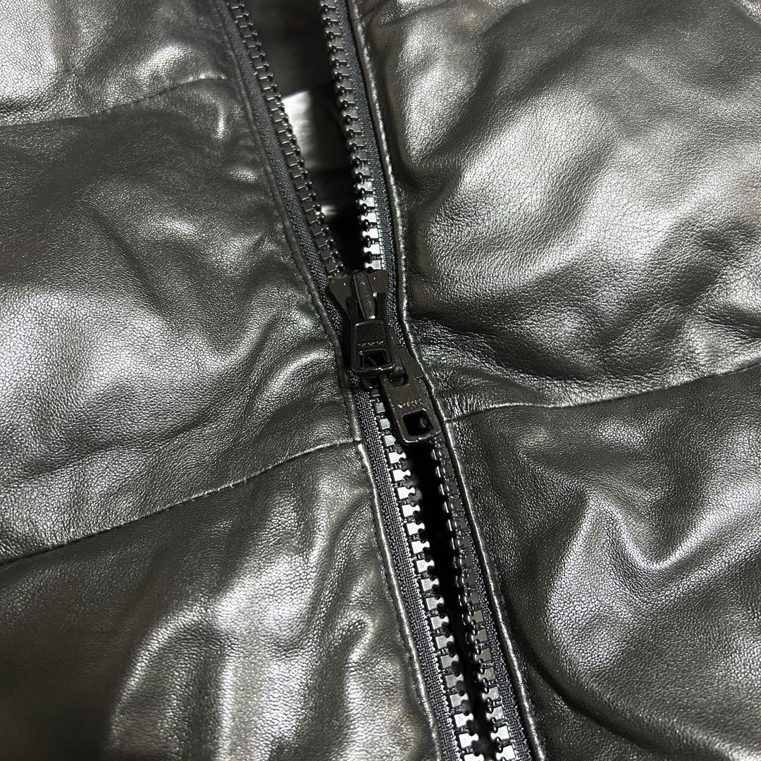 希少✨ COMME CA MEN レザー ダウンベスト ブラック L 羊革