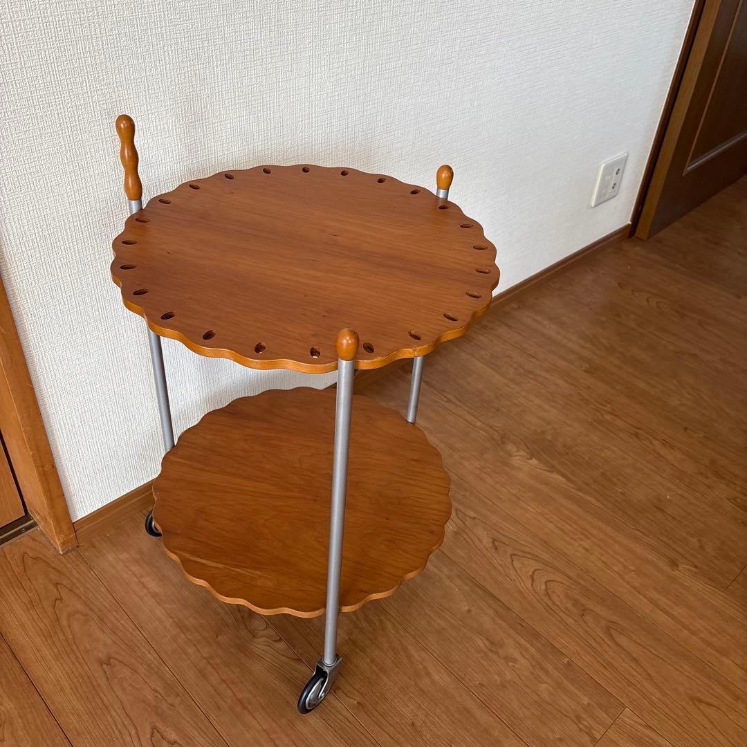 木製トロリー ワゴン2段　キッチンワゴン