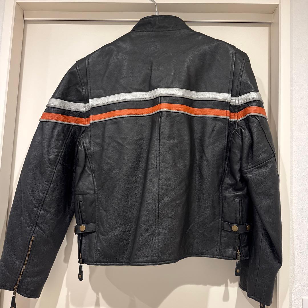 WILDA レザーライダースジャケット ストライプデザイン