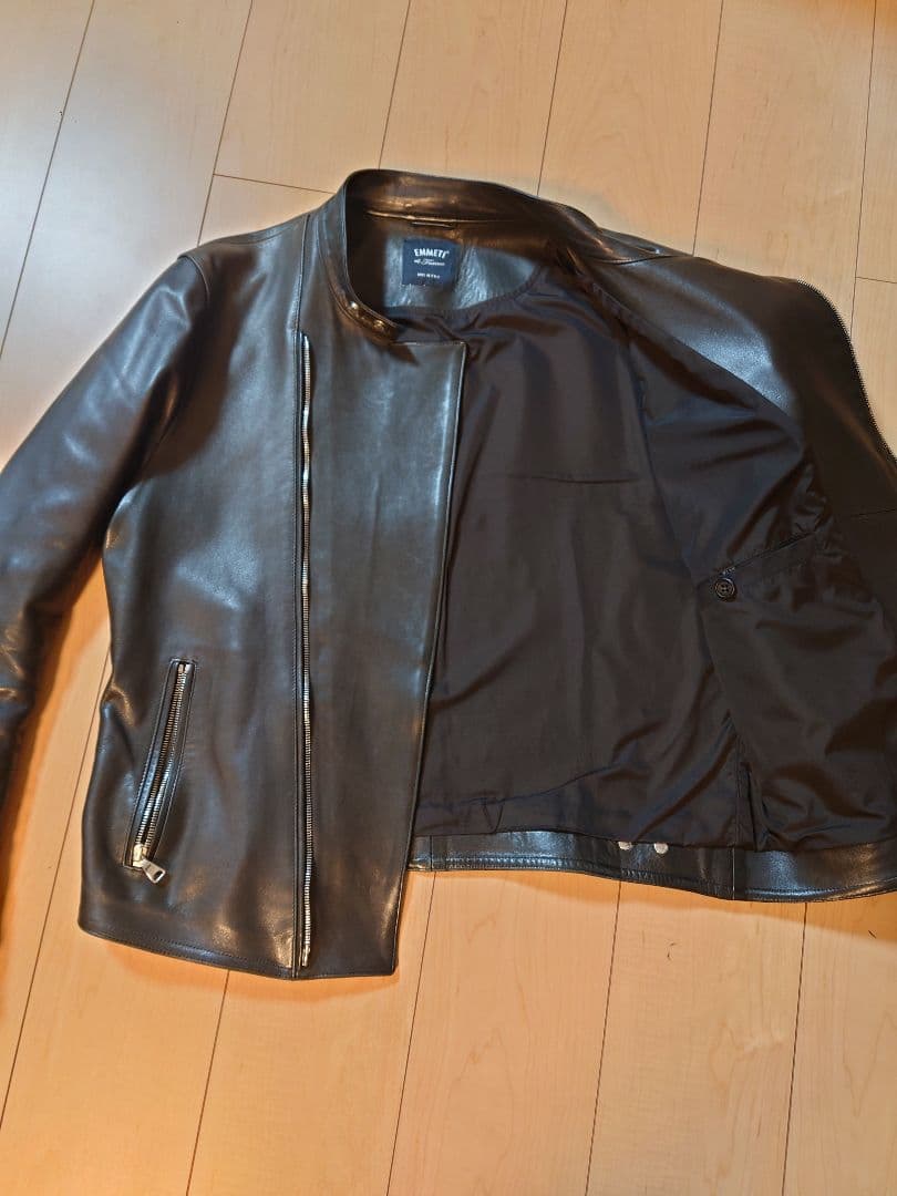 【美品】エンメティ　ジョセフ　50 レザー　ライダースジャケット　黒