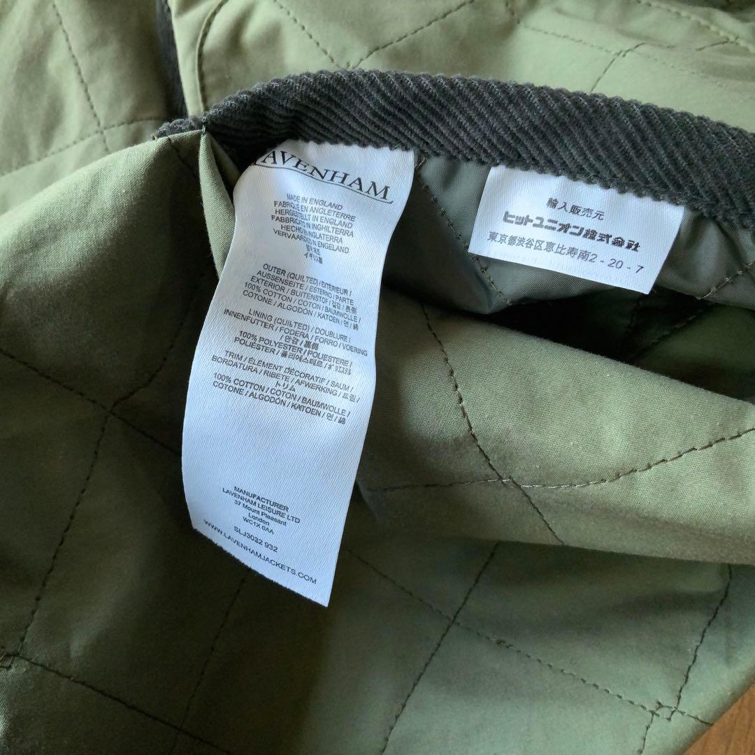 LAVENHAM ラベンハム キルティングベスト 38 オリーブ 英国製 美品