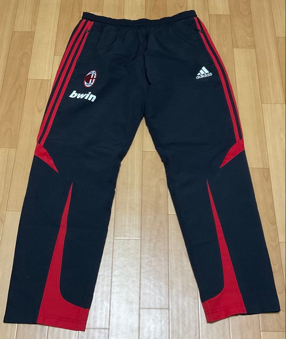 ACミラン adidas ジャージ上下(黒・赤)サイズL
