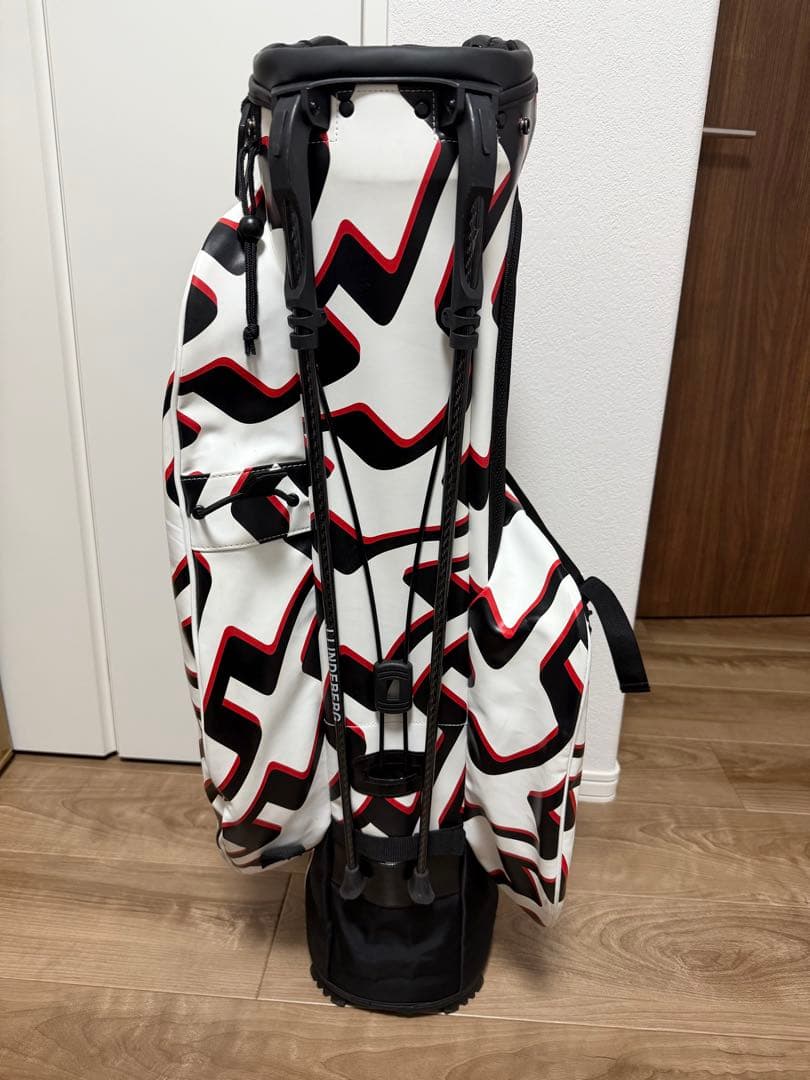 限定品 J.LINDEBERG キャディバッグ ホワイト/ブラック/レッド