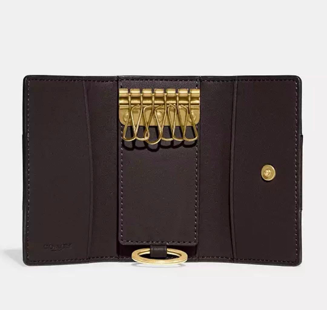 Coach レザー キーケース ブラウン/ブラック　ホースキャリッジ