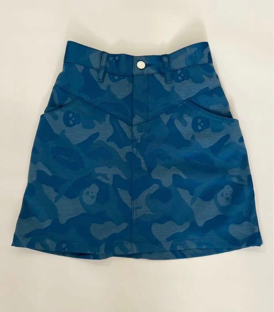 MARK&LONA マークアンドロナ カモフラ柄 スカート ブルー　美品