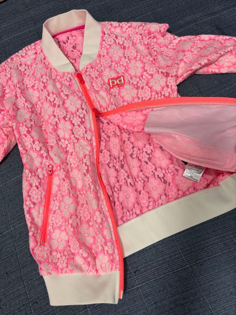 （美品）パーリーゲイツ、花柄、フルジップブルゾン、パンツ、セットアップ、サイズ1