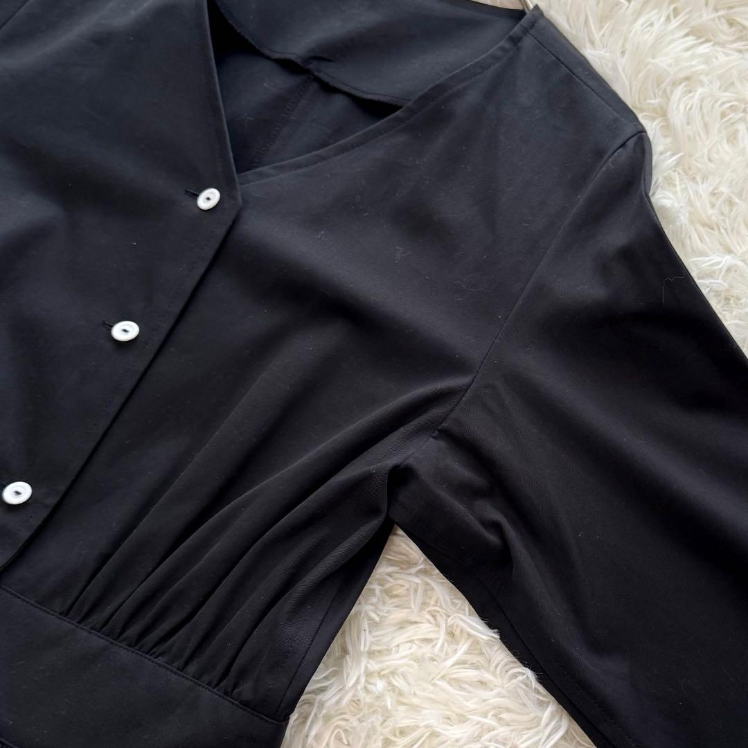 foufou THE DRESS コットンロングワンピース M ブラック フレア