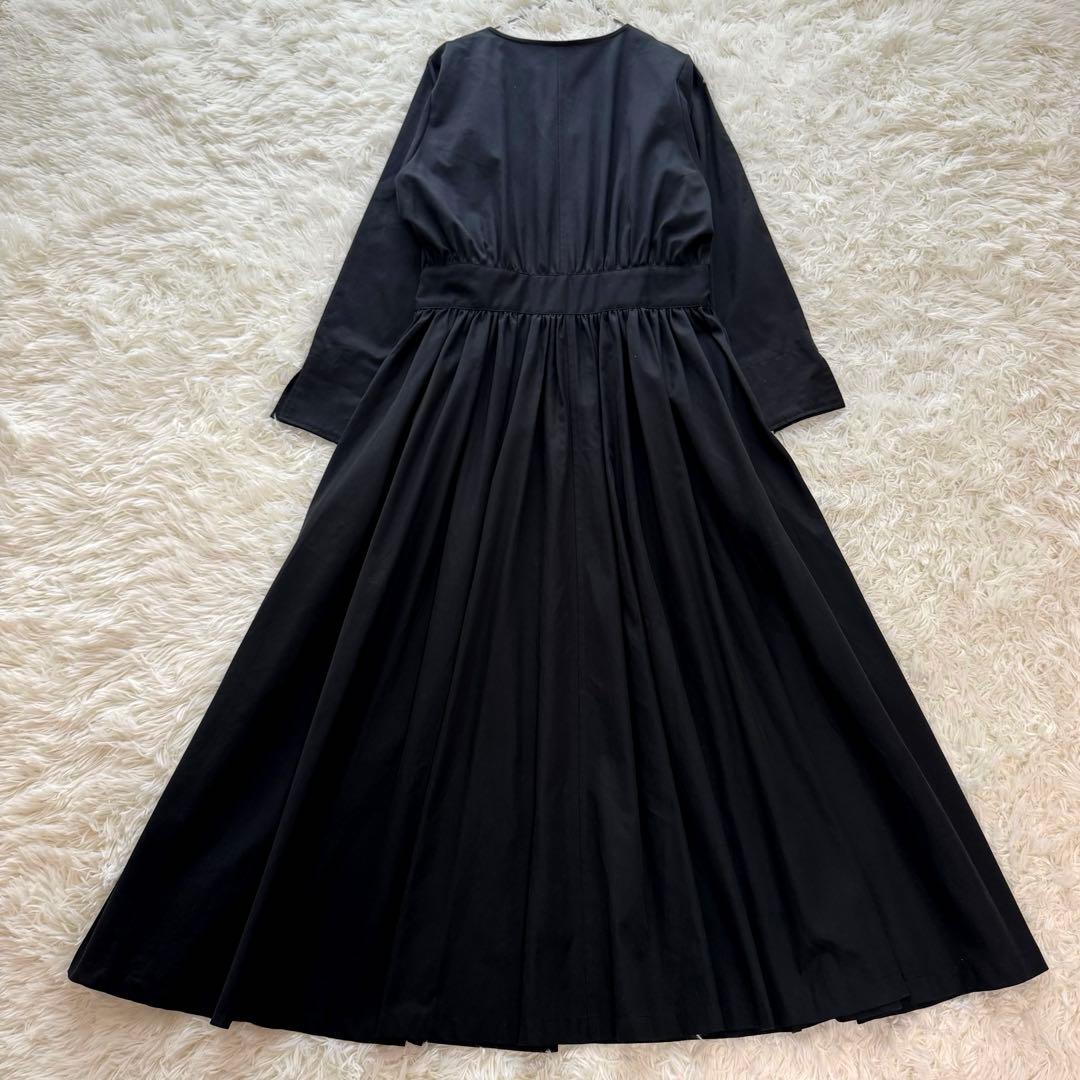 foufou THE DRESS コットンロングワンピース M ブラック フレア