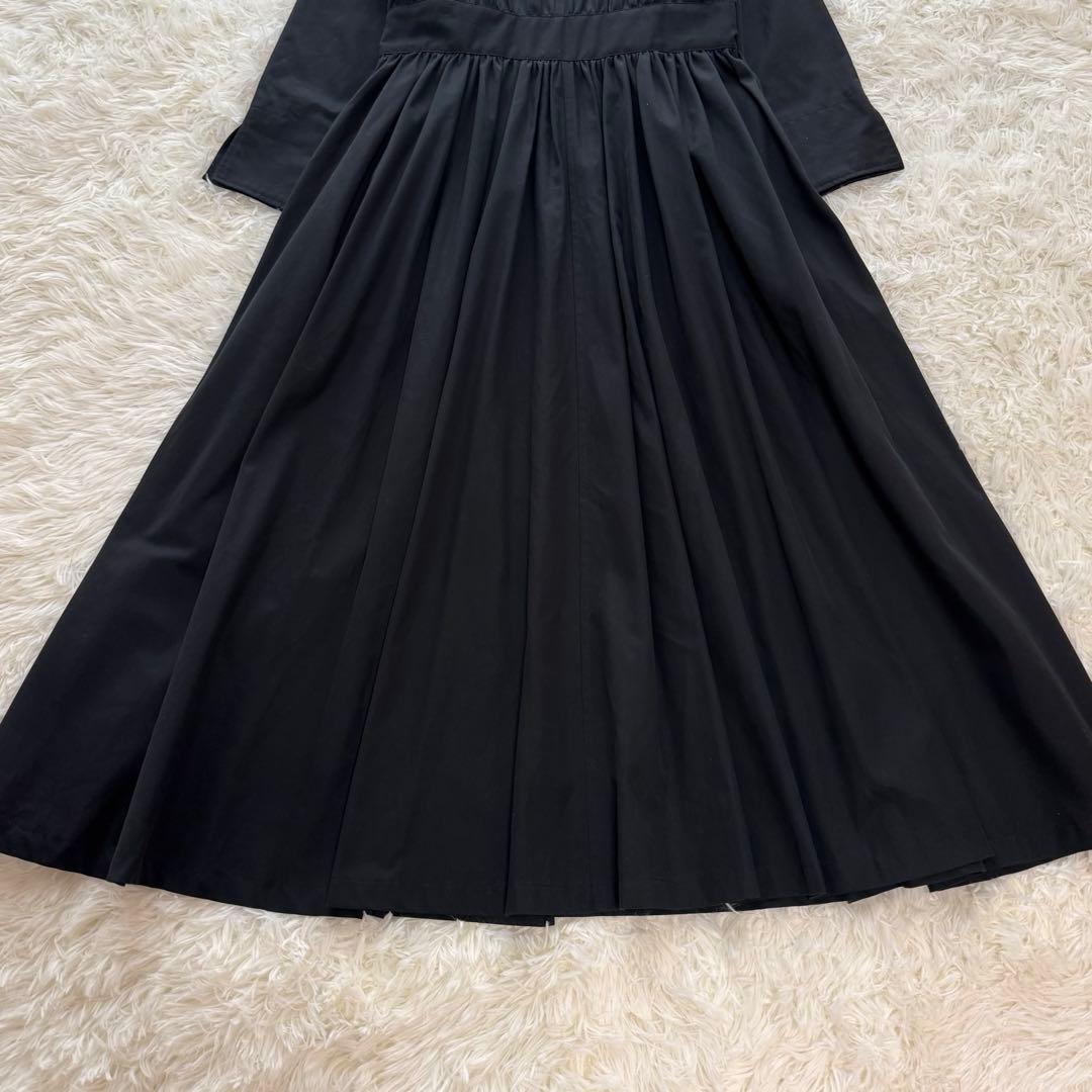 foufou THE DRESS コットンロングワンピース M ブラック フレア