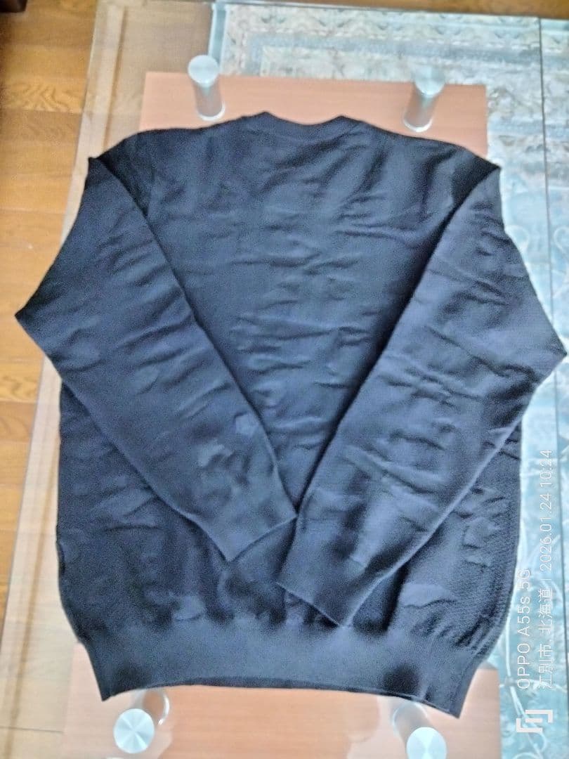 【美品】キャロウェイ メンズカモフラ柄ブラックカラーニットセーター（Lサイズ）