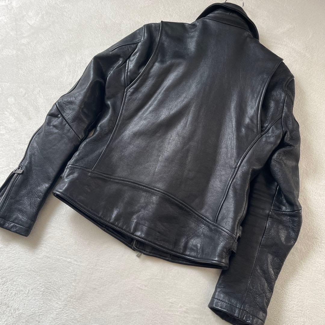ダブル　ライダース　ジャケット　レザー　ブラック　ジャックローズ ラブメゾン