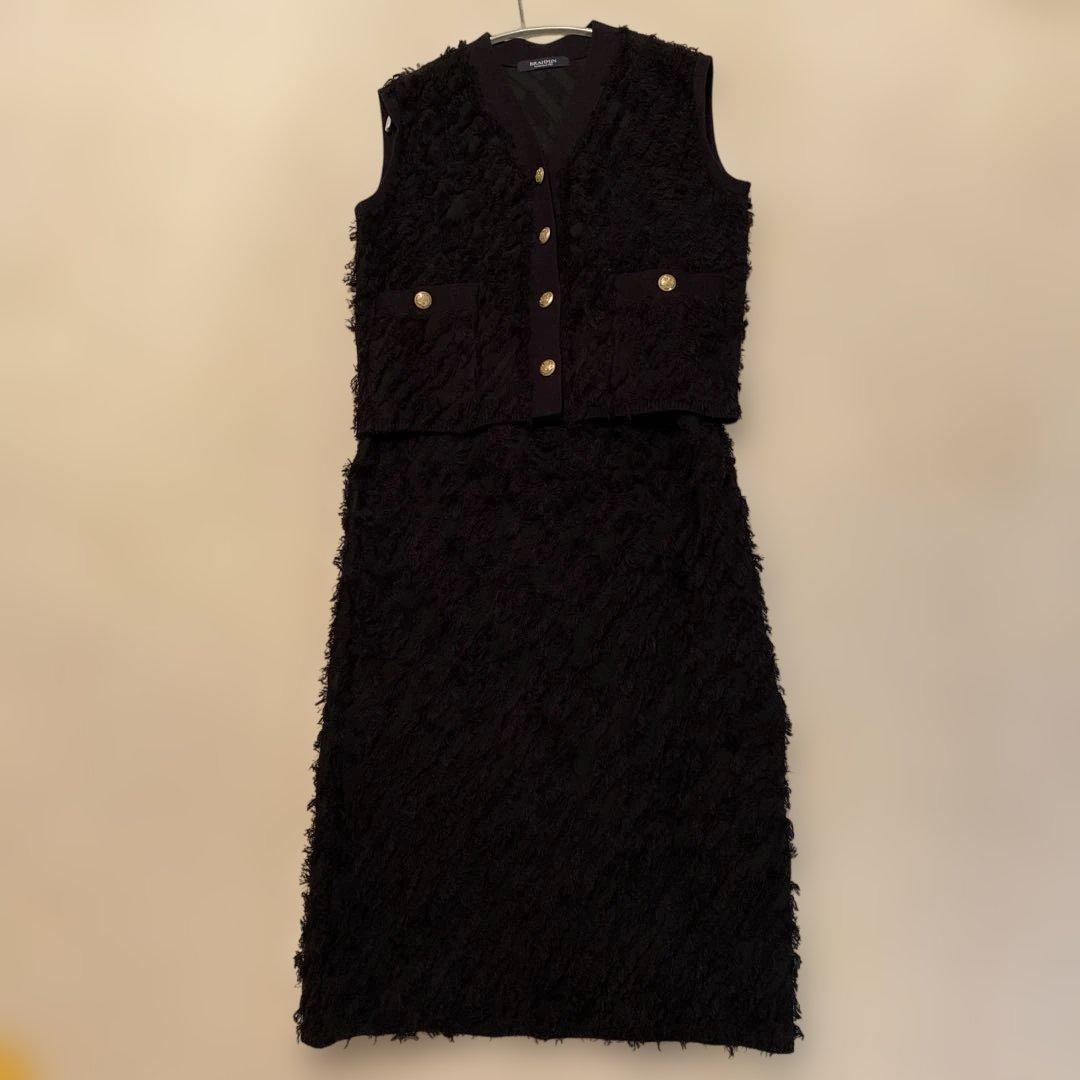 BRAHMIN フリンジニットベスト＆スカートセットアップMサイズ