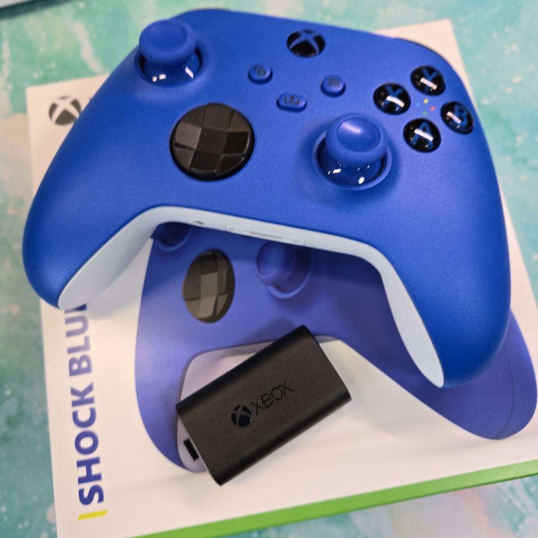 Xbox ワイヤレス コントローラー ショック ブルー バッテリーパック付き