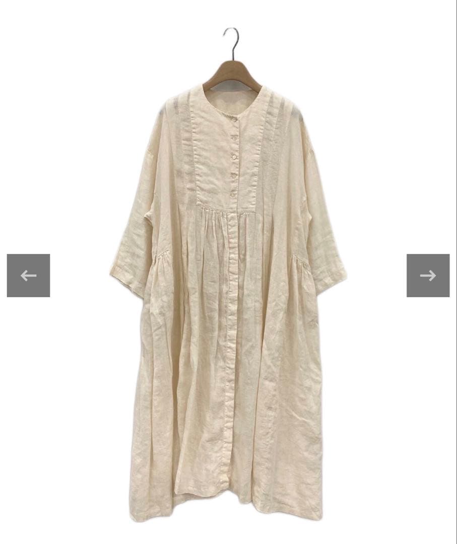 ネストローブ nest Robe リネンフロント オープンギャザーワンピース