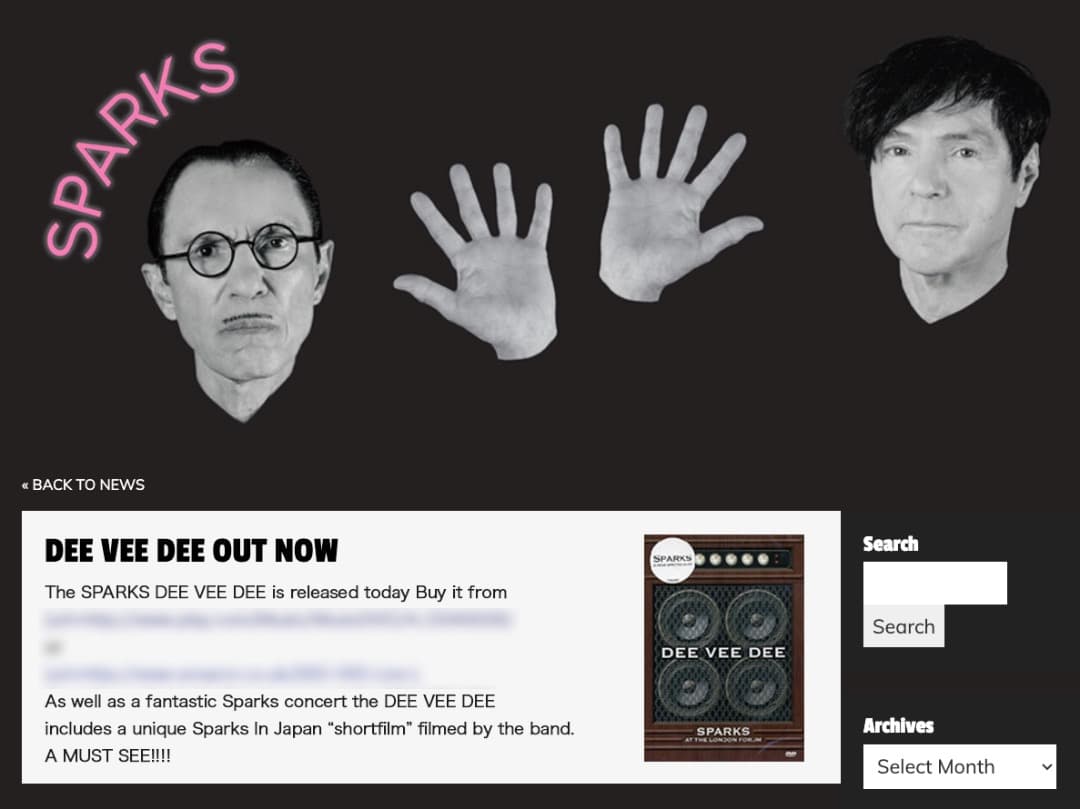 【美品】スパークス Sparks – Dee Vee Dee(DVD)