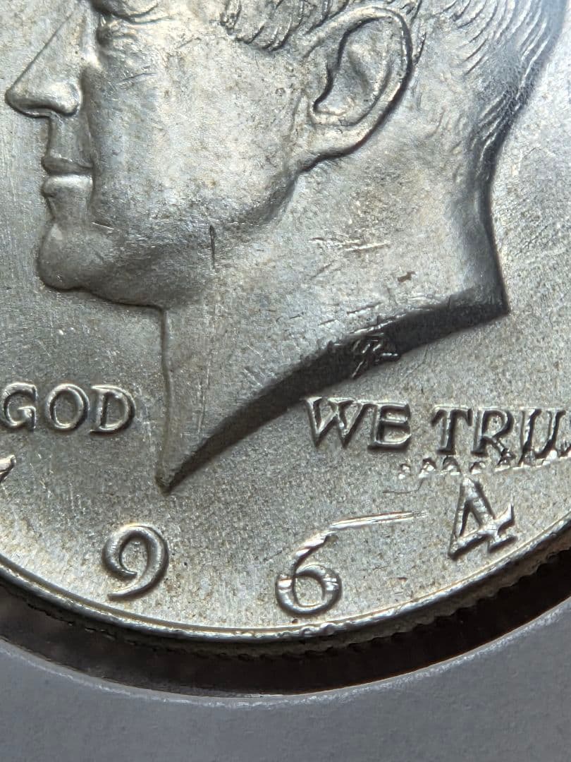 アメリカ合衆国　ケネディ大統領　ハーフダラー銀貨　1964