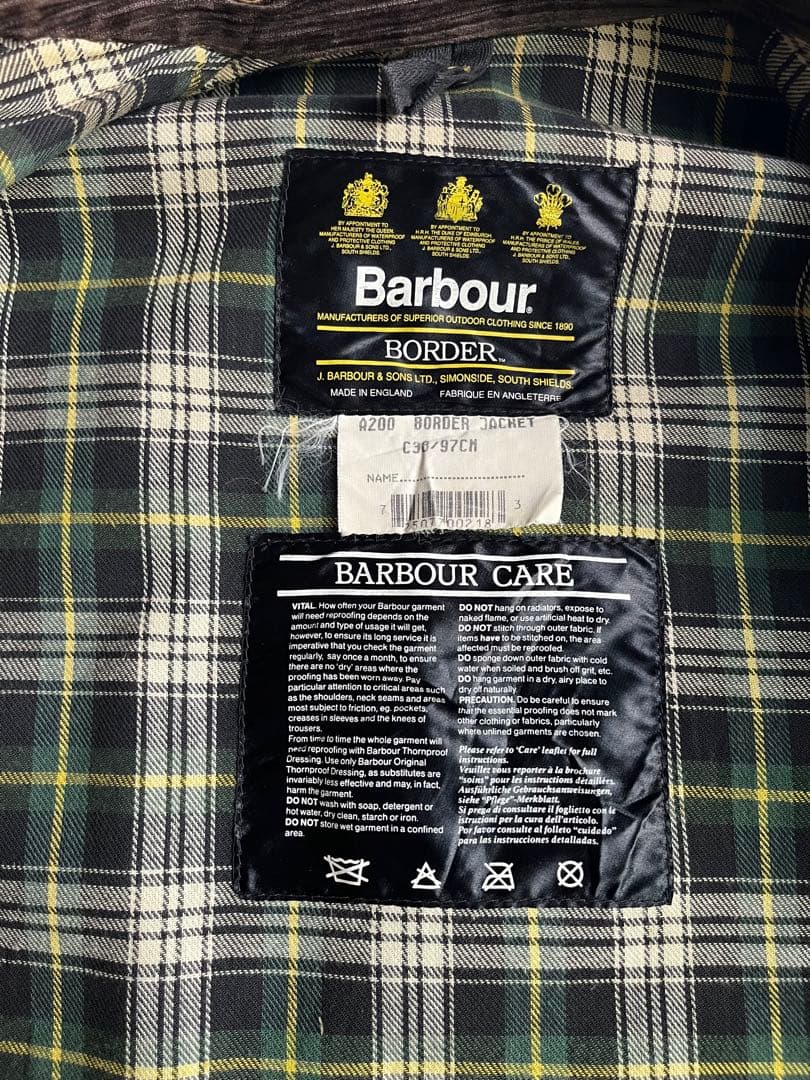 Barbour Border コート Lサイズ セージ　オイル抜き