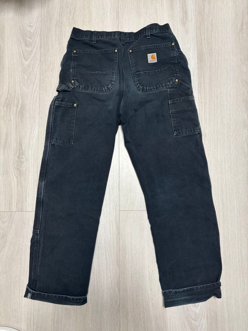 Carhartt ダブルニー 33x32 ブラック USA製