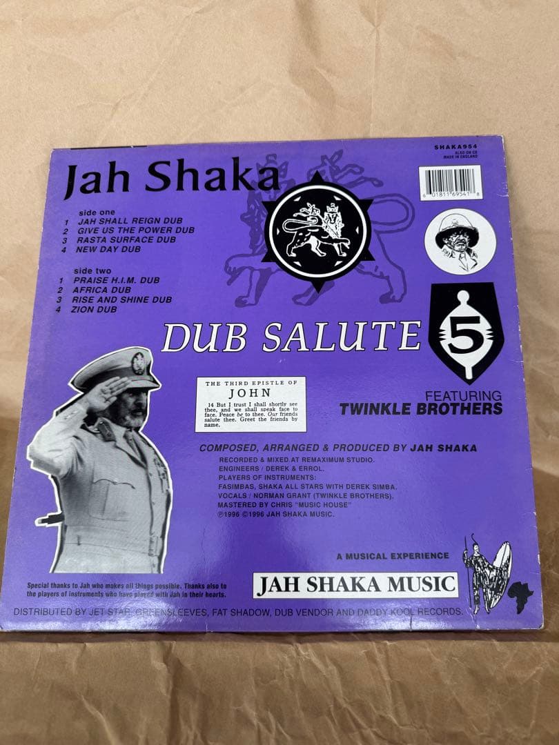 洋楽 Jah Shaka Dub Salute 5 Twinkle Brothers