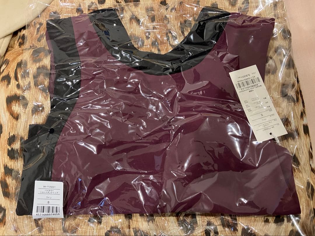 新品未開封【SUKALA】バイカラーショートタンクトップ(S/ワイン)
