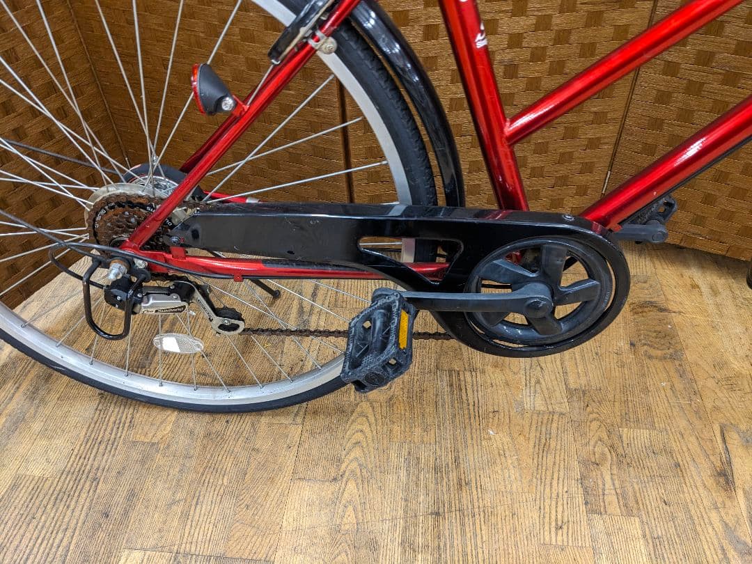 U070 普通自転車　27インチ 6段変速 レッド