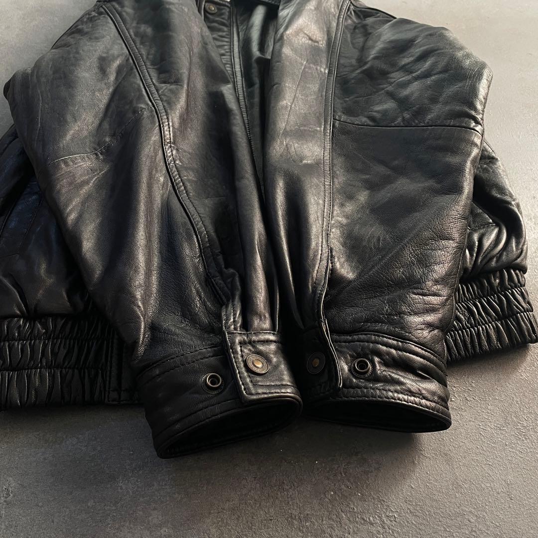 A-2“Classic“black“羊革 “短丈“bomber jacket