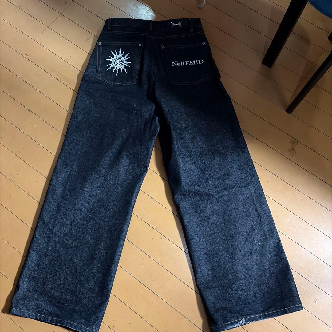 noremidダークデニム ワイドレッグパンツ