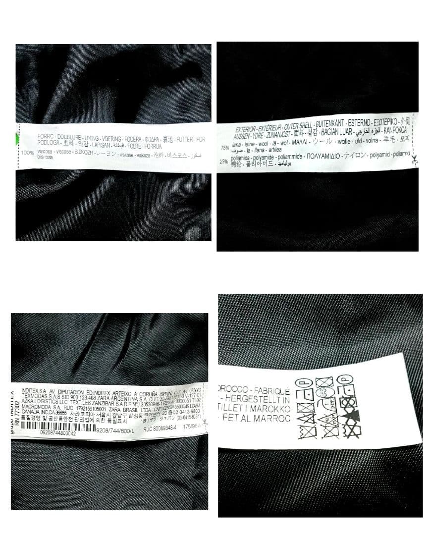 ZARA　ザラ　ケープコート　マンテコ　ポンチョ　金ボタン　ウール　L　黒
