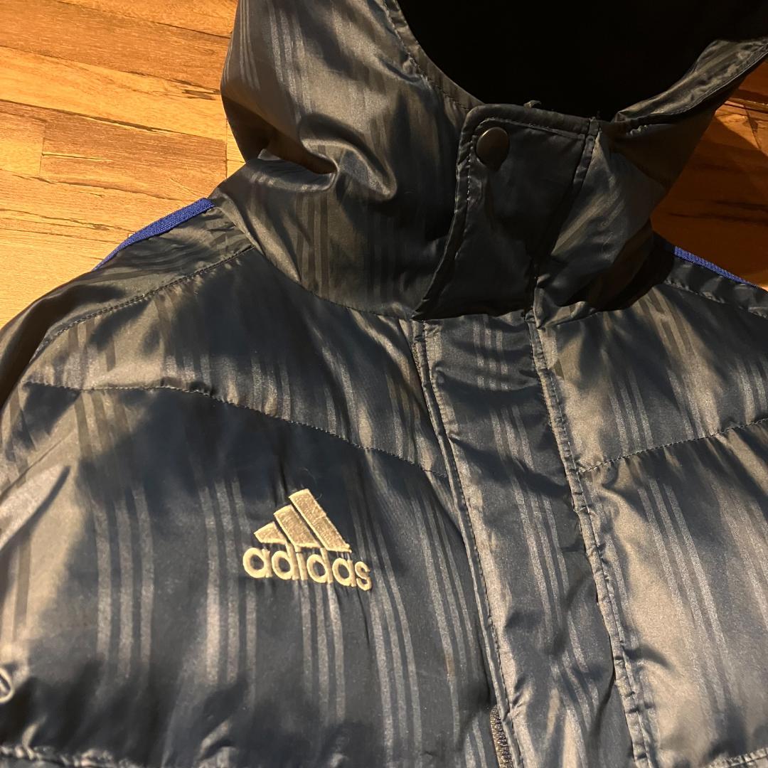 adidas　アディダス　ベンチコート　ダウン80%　紺/青　サイズL