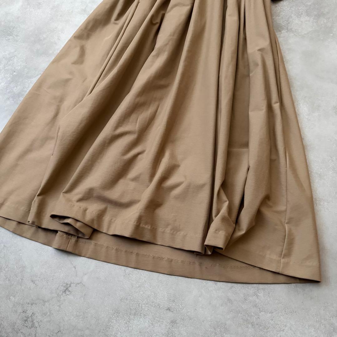 美品　ebure コットン カシュクール フレアワンピース ベージュ 38