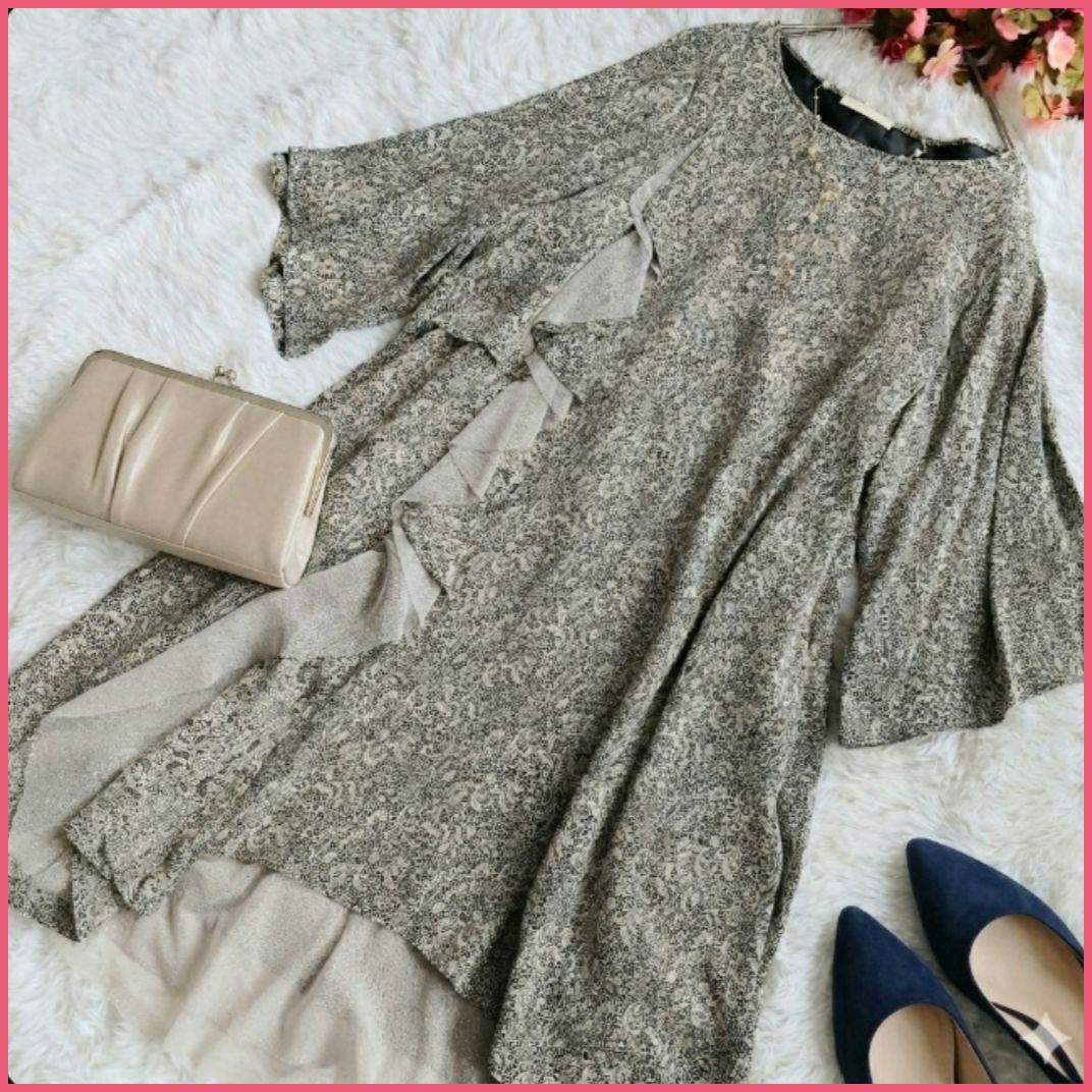 極美品♥アズノウアズ オオラカ ペイズリー ワンピース リボン レース 大きい