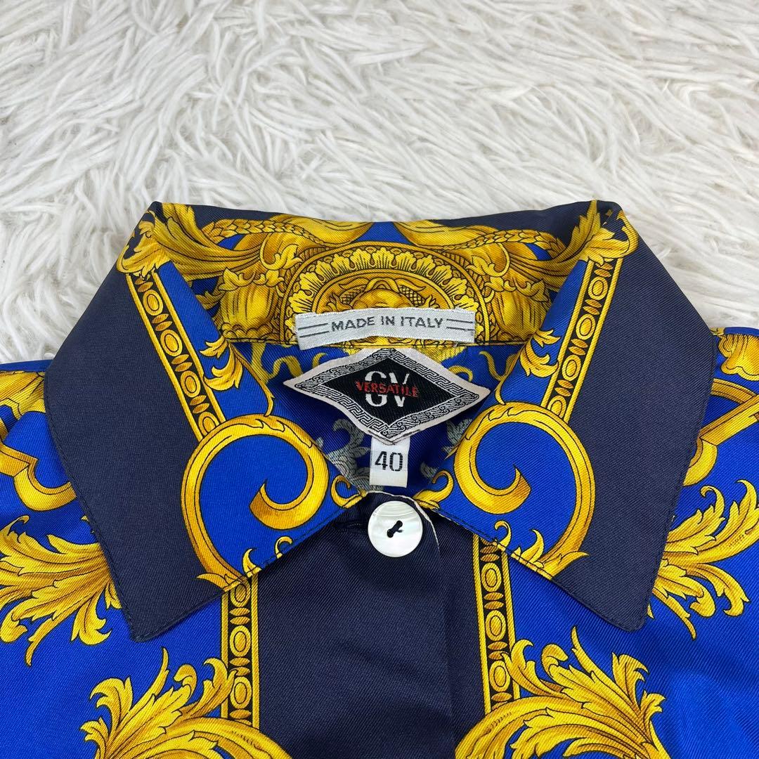 【希少 vintage】ヴェルサーチ☆長袖 シルクシャツ メデューサ バロック