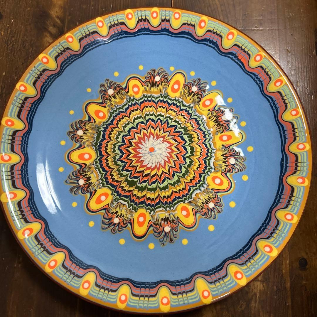 メキシコ　ブルガリア　ハンドメイド　タラベラ焼き　トロヤン焼　スリップウェア