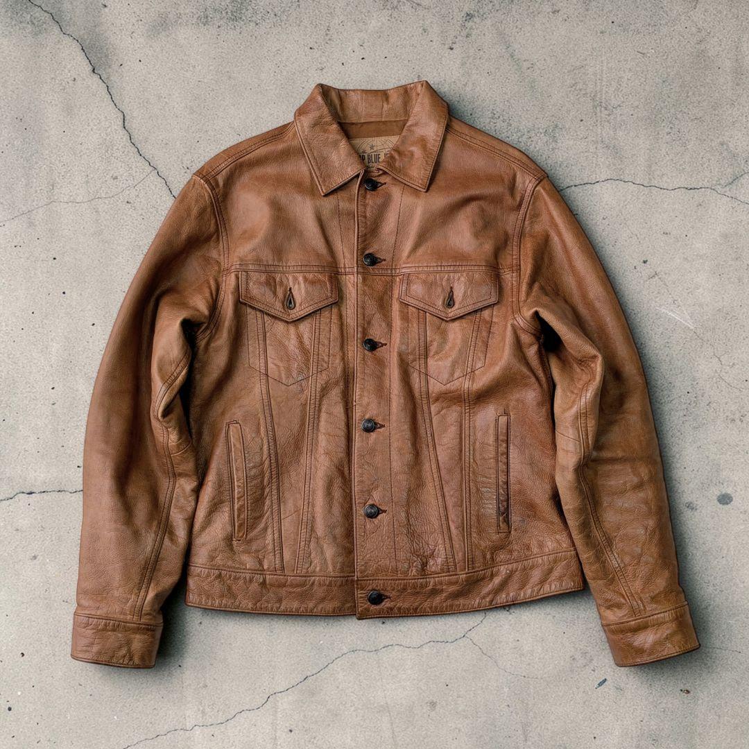 00s OLD GAP leather トラッカージャケット アーカイブ