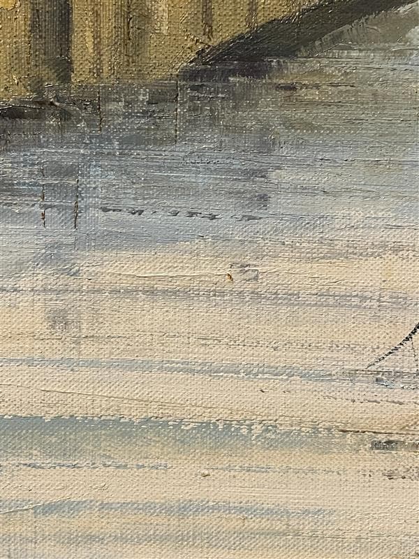 ふ*☆様 「真作」酒井健吉「パリー セーヌ川」風景画　油彩画　額装　サイン有り