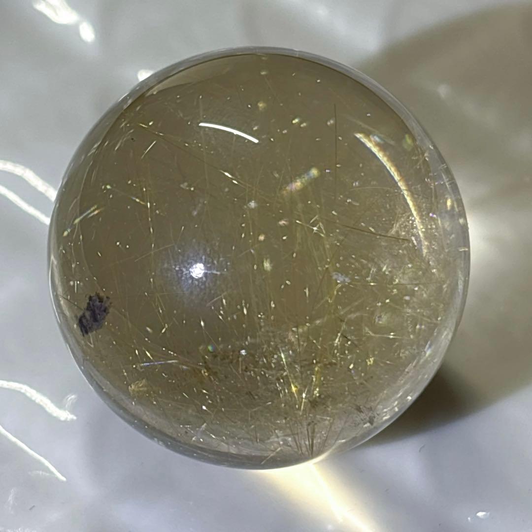 天然石 ルチルクオーツ スフィア 置物 丸玉 30.9mm