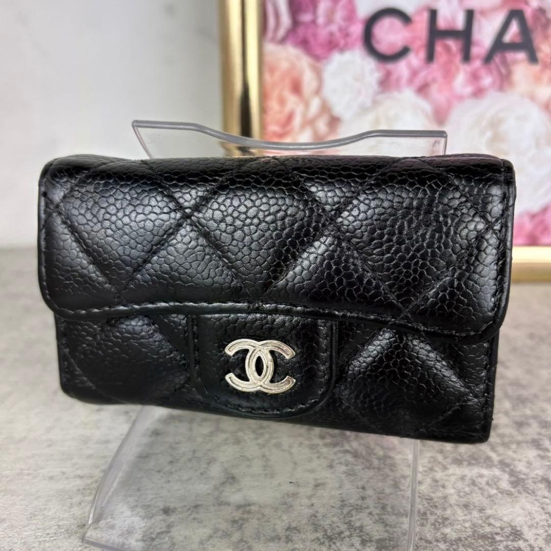 CHANEL キャビアスキン　マトラッセ　キーケース　6連