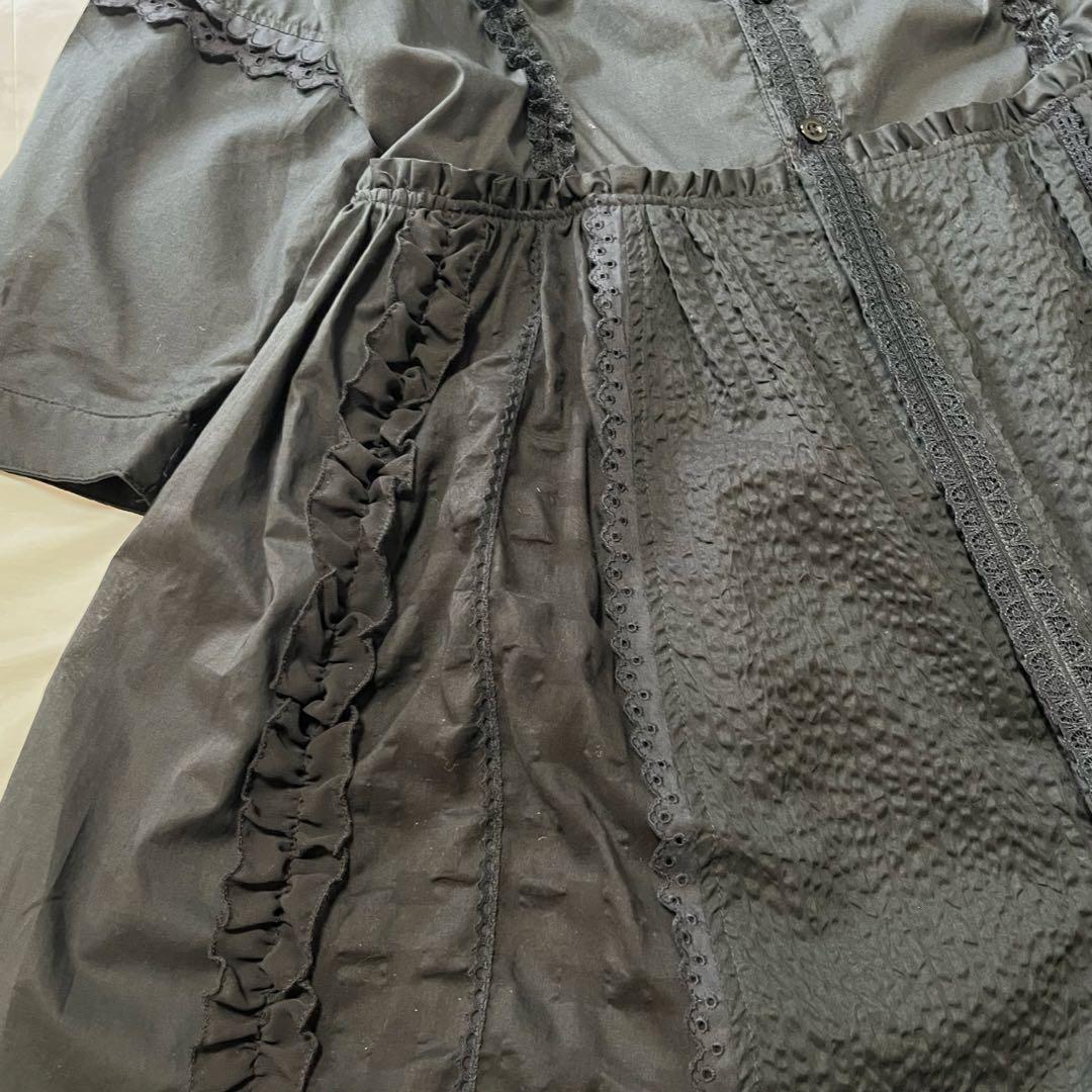 TORI-TO × BEAMS BOY レース & ギャザー ワンピース M 黒