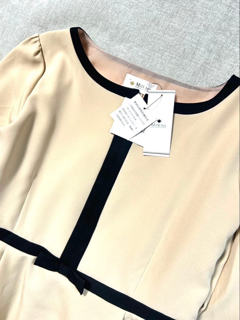 【新品】ミルクティー⭐︎ セレモニーワンピース 授乳服 マタニティ ベージュL