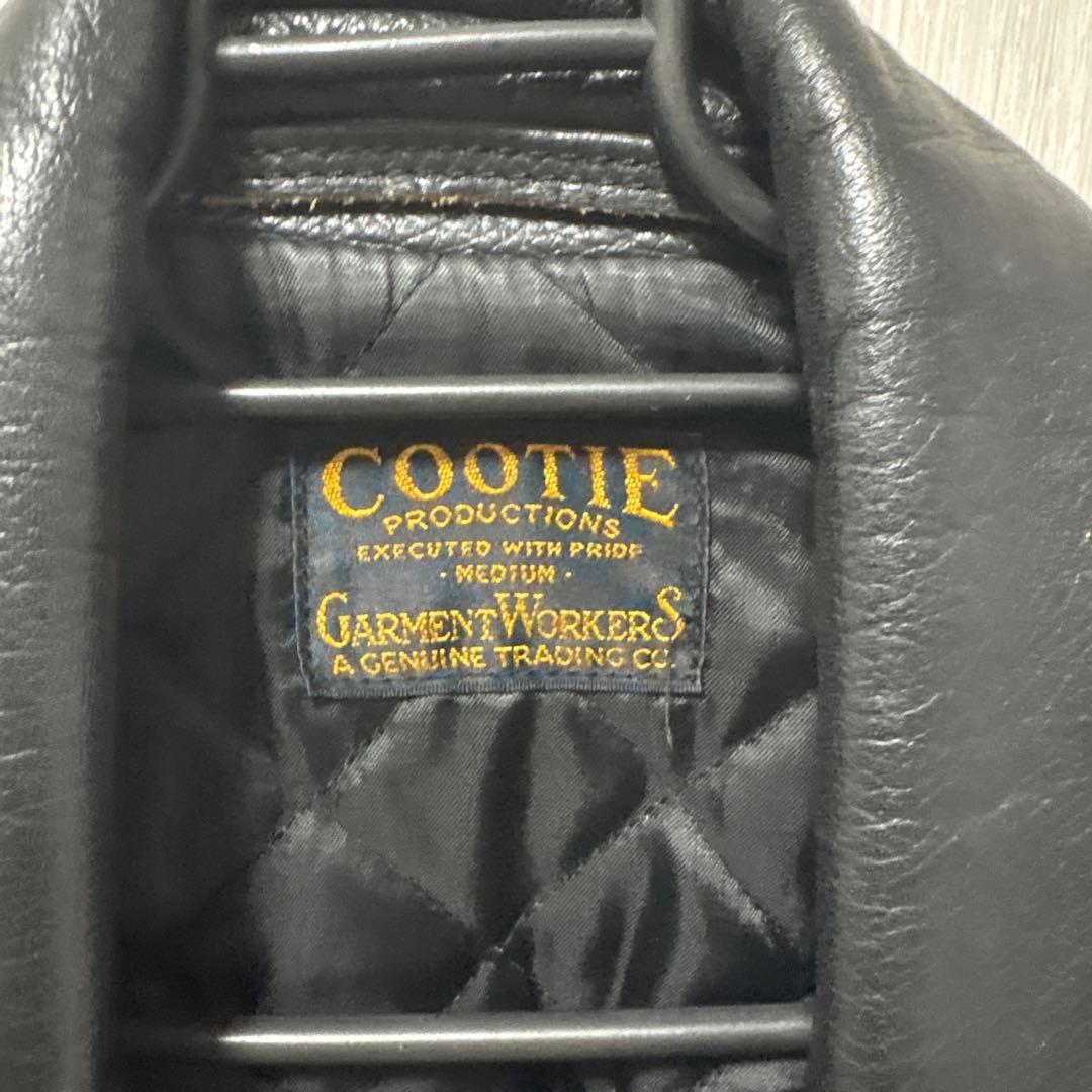 Kj着 COOTIE クーティー ダブルライダースジャケット 茶芯