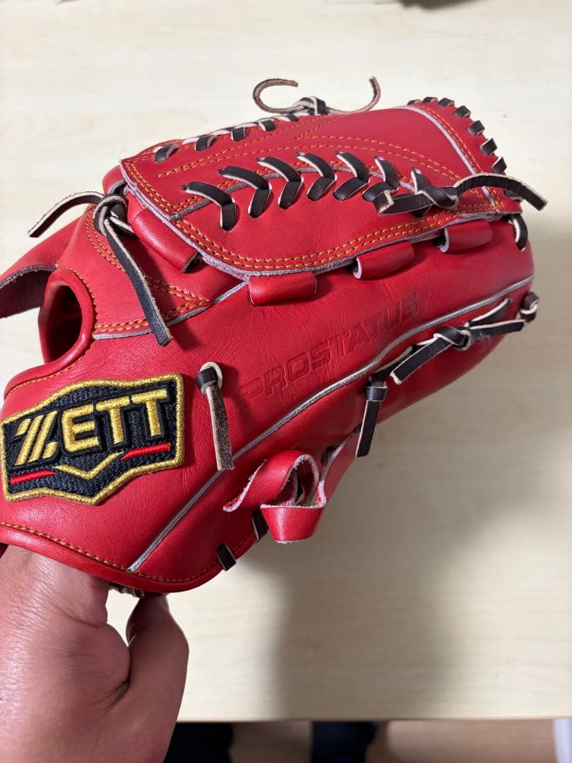 ZETT プロステイタス 軟式グローブ レッド