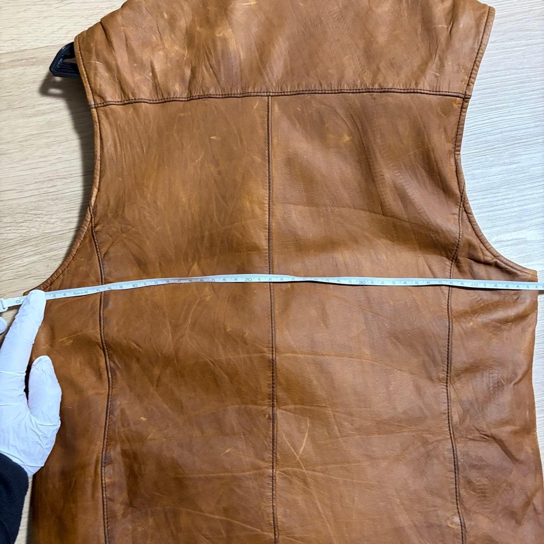 【レア】リップヴァンウィンクル 牛革 レザーベストジャケット 5 Lサイズ相当