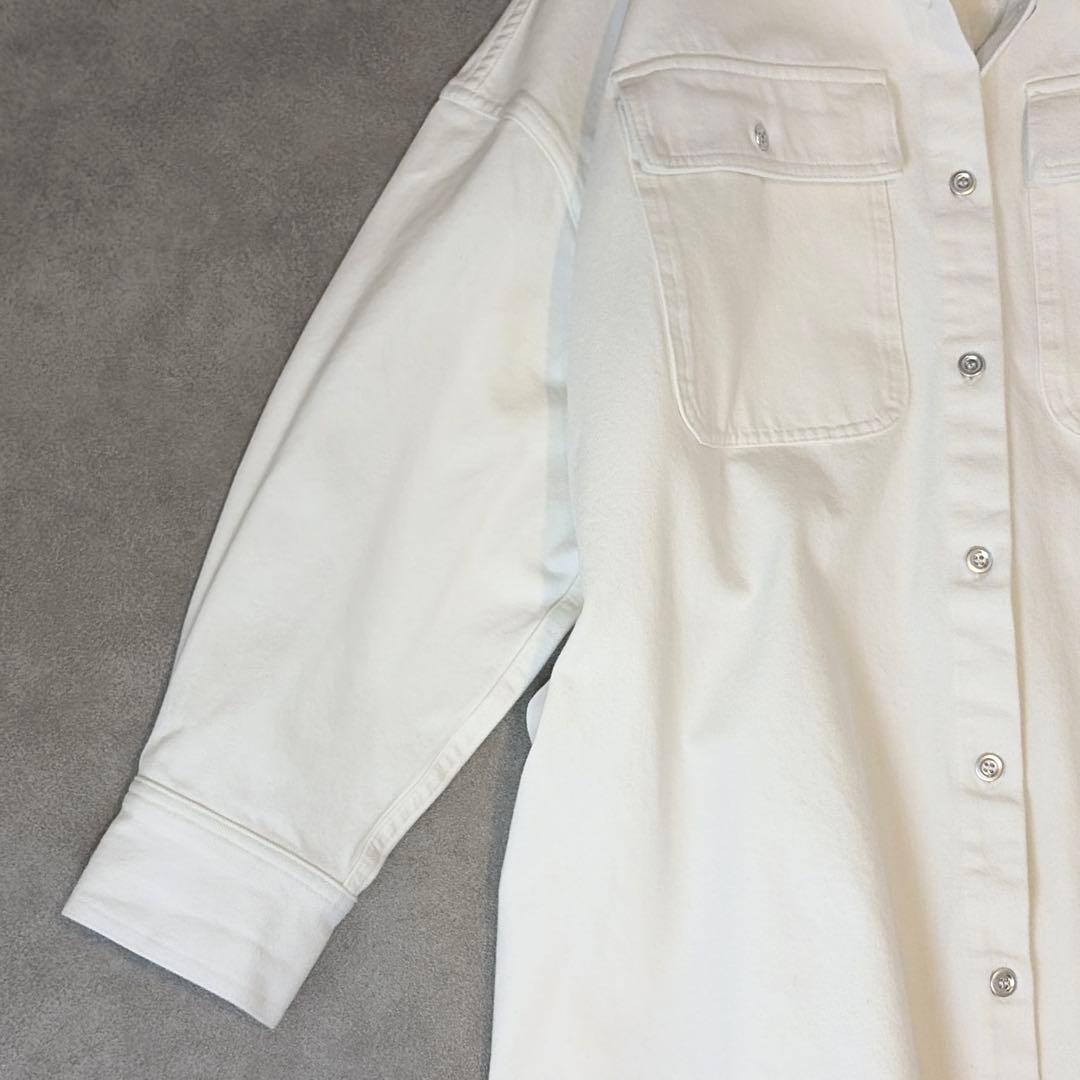 美品 ラウンジドレス ダメージデニムシャツ オフホワイト オーバーサイズ