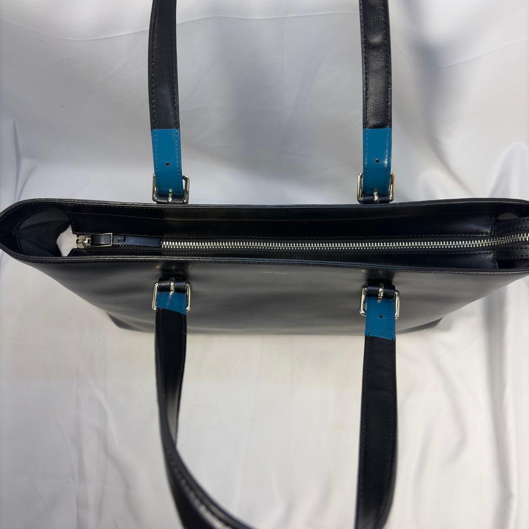 【美品】Paul Smith トートバッグ 黒 レザー 肩掛け ロゴ A4可能