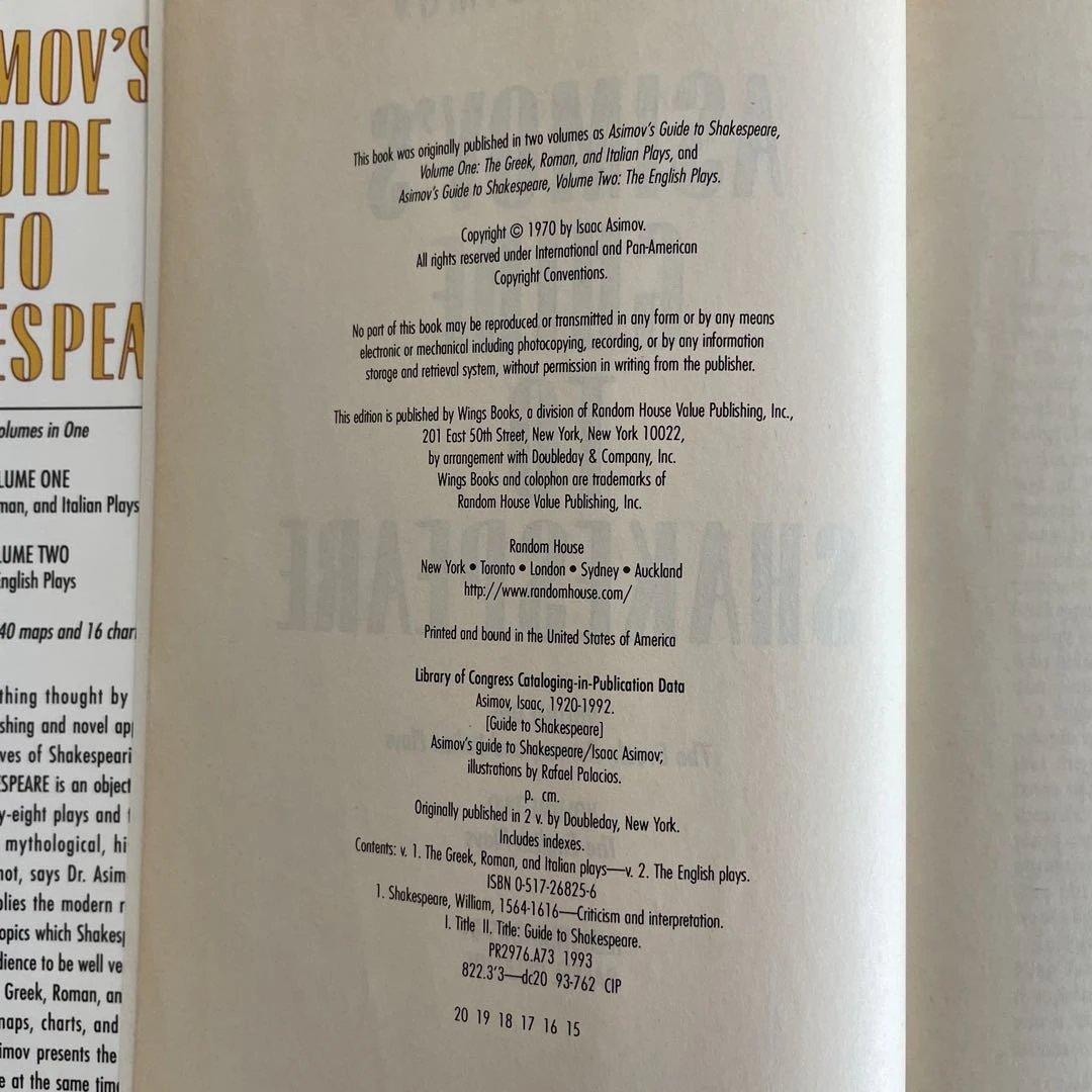 洋書 Asimov's Guide to Shakespeare