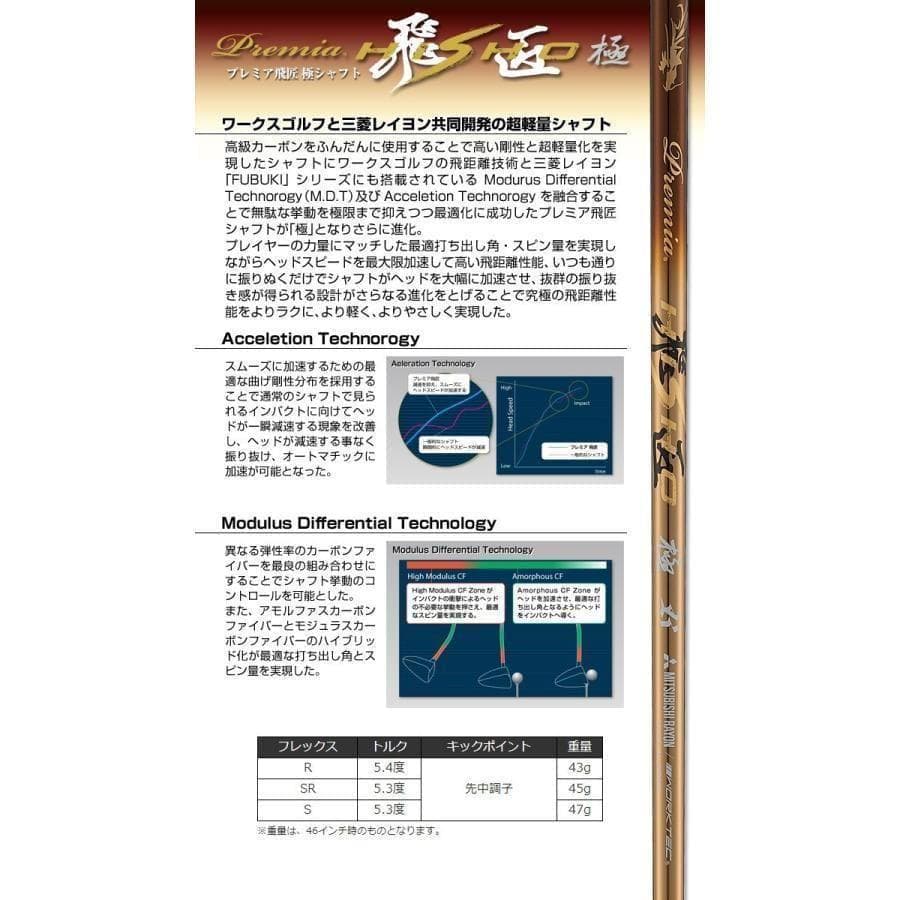 ・新品 超高反発ドライバー CBRゴールドプレミア 三菱プレミア飛匠 極シャフト