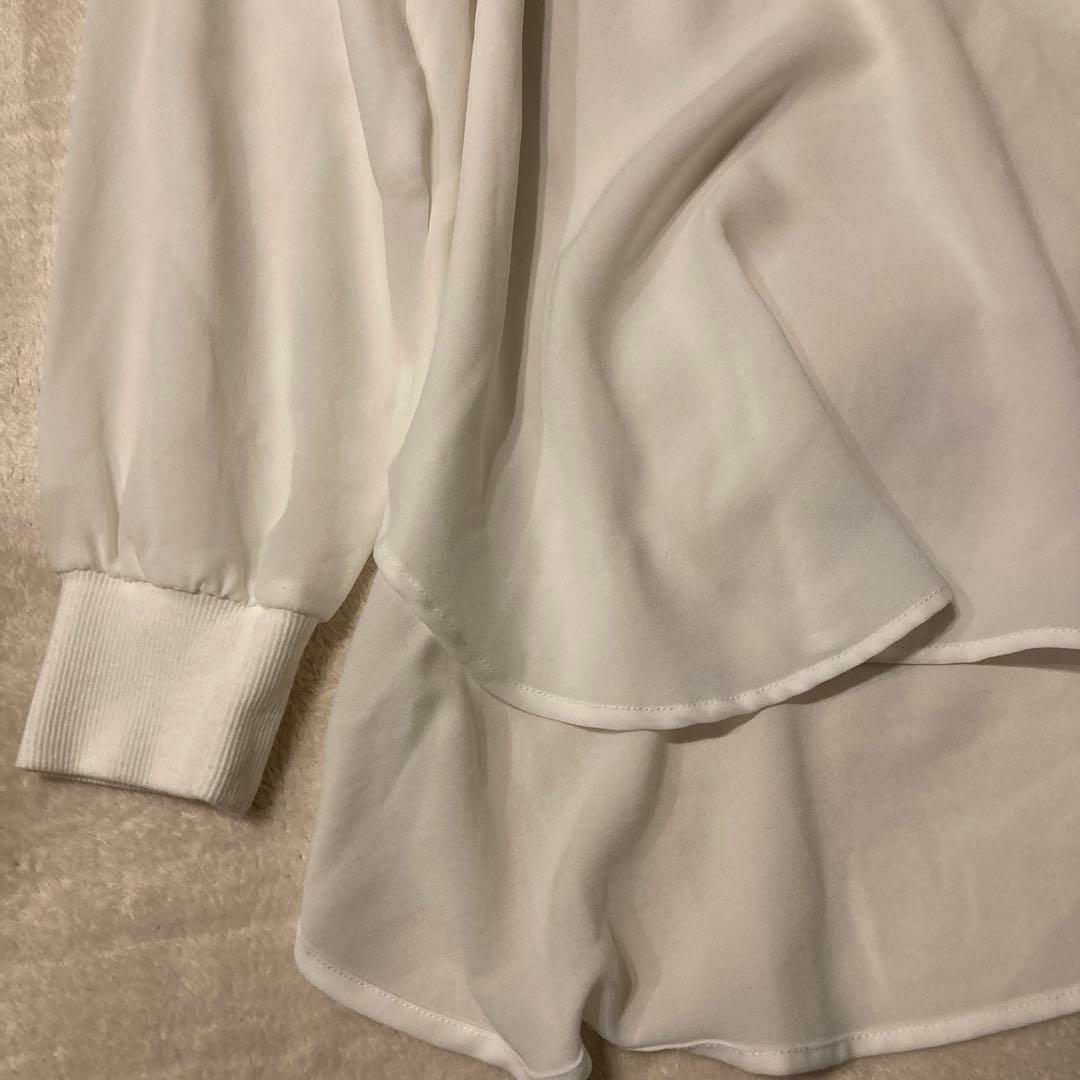 RIVE DROITE ジョーゼットポケットブラウス　ホワイト シアー 白