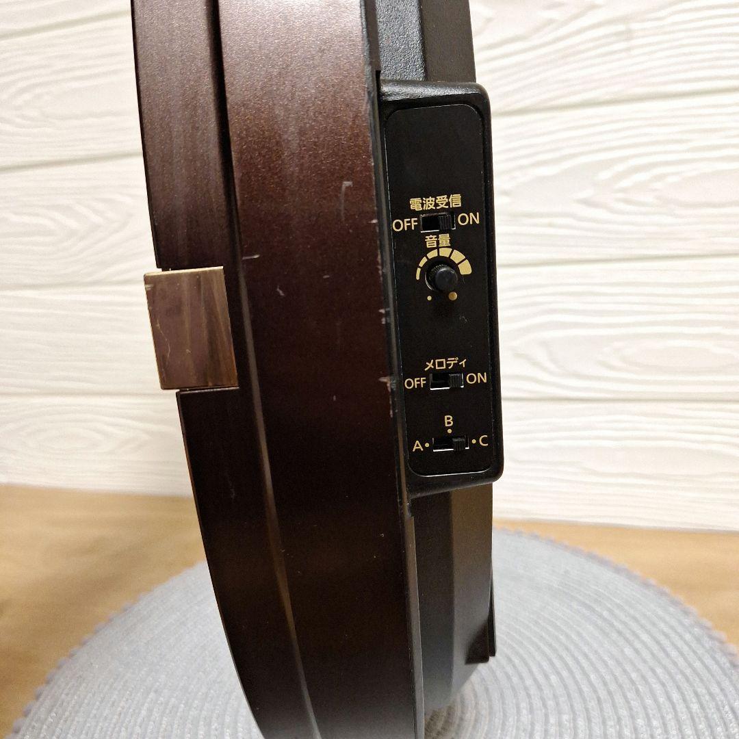 リズム 掛け時計 からくり スモールワールド メロディ 茶 (木目)